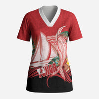 Vavau Sailing Festival Tonga Personalised Scrub Top Humpback Whale Sailboat Tropical Vibes