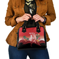 Vavau Sailing Festival Tonga Personalised Shoulder Handbag Humpback Whale Sailboat Tropical Vibes