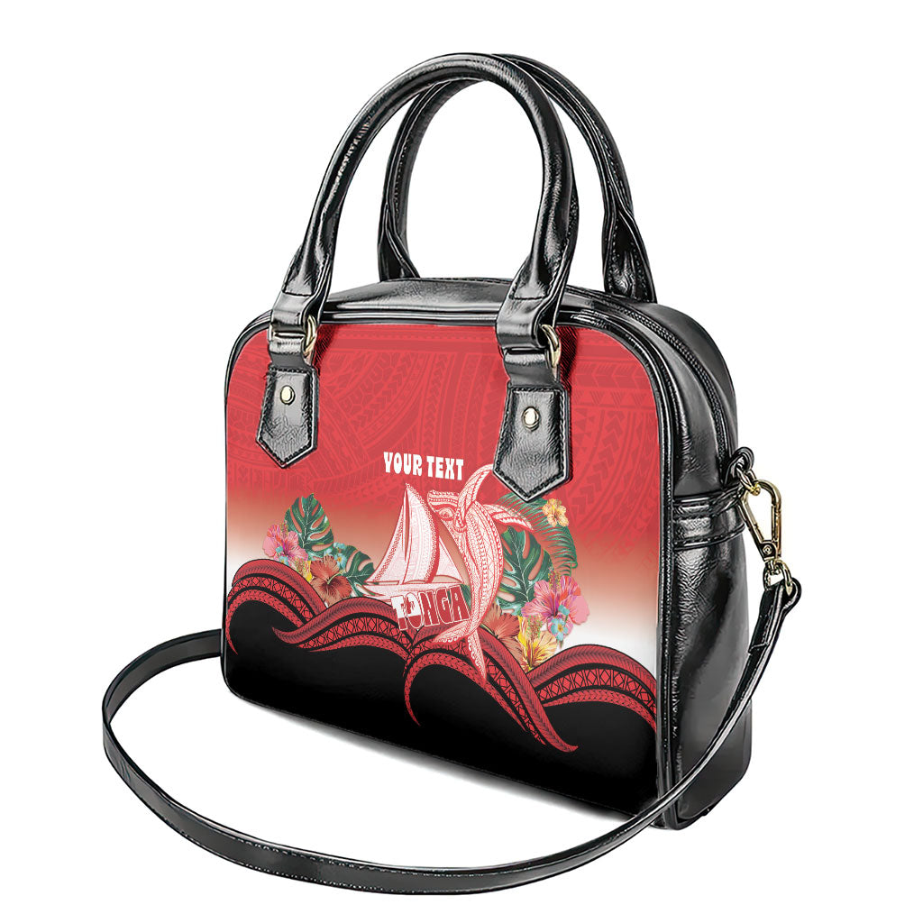 Vavau Sailing Festival Tonga Personalised Shoulder Handbag Humpback Whale Sailboat Tropical Vibes