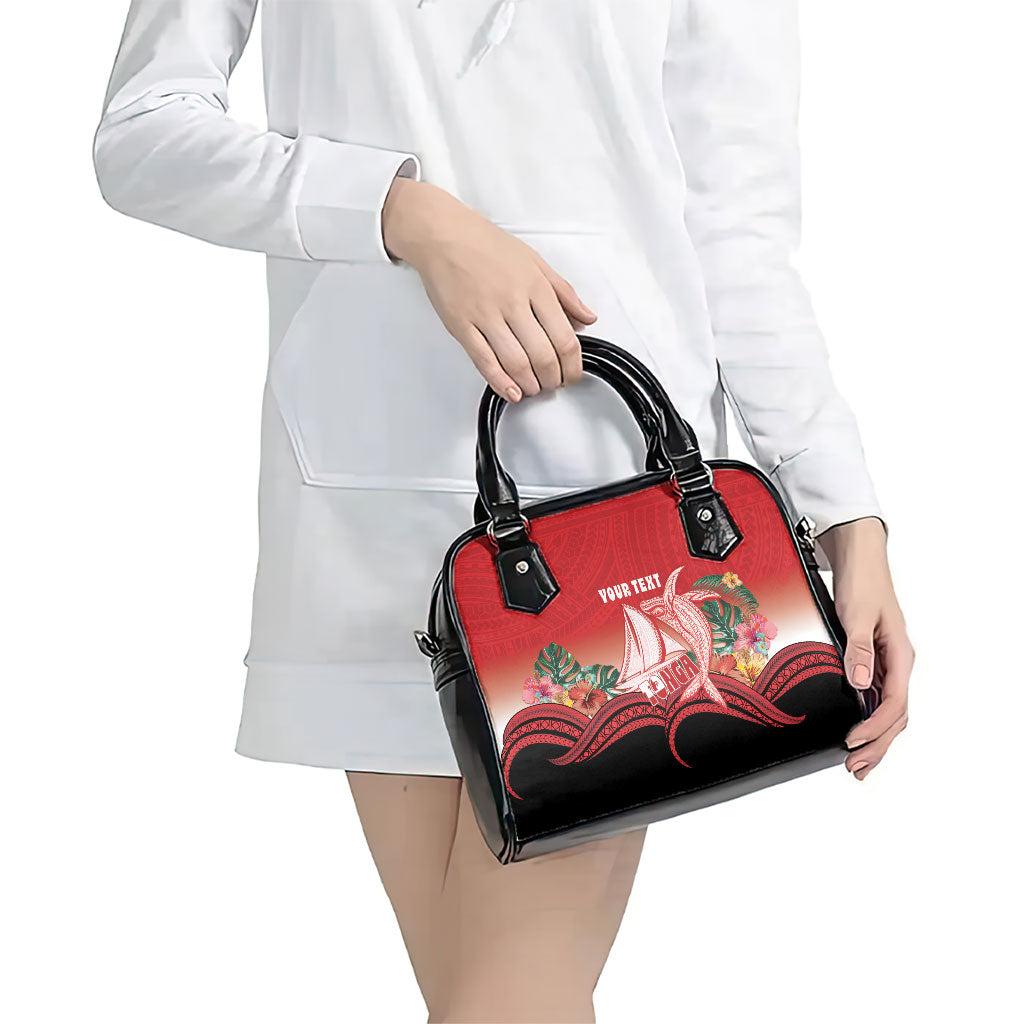 Vavau Sailing Festival Tonga Personalised Shoulder Handbag Humpback Whale Sailboat Tropical Vibes
