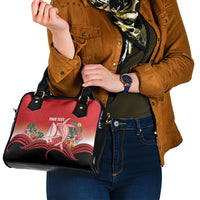 Vavau Sailing Festival Tonga Personalised Shoulder Handbag Humpback Whale Sailboat Tropical Vibes