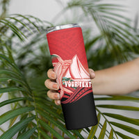 Vavau Sailing Festival Tonga Personalised Skinny Tumbler Humpback Whale Sailboat Tropical Vibes