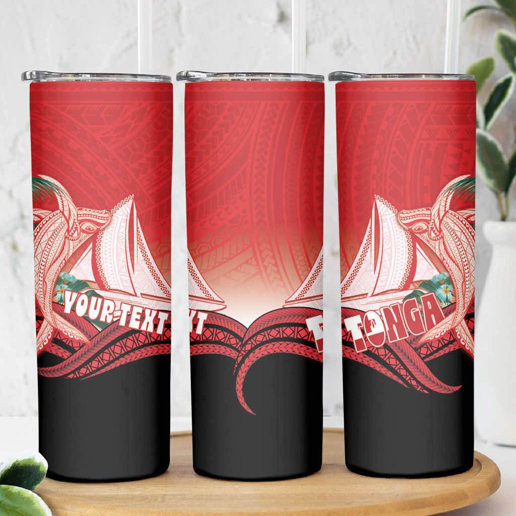 Vavau Sailing Festival Tonga Personalised Skinny Tumbler Humpback Whale Sailboat Tropical Vibes