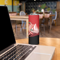 Vavau Sailing Festival Tonga Personalised Skinny Tumbler Humpback Whale Sailboat Tropical Vibes