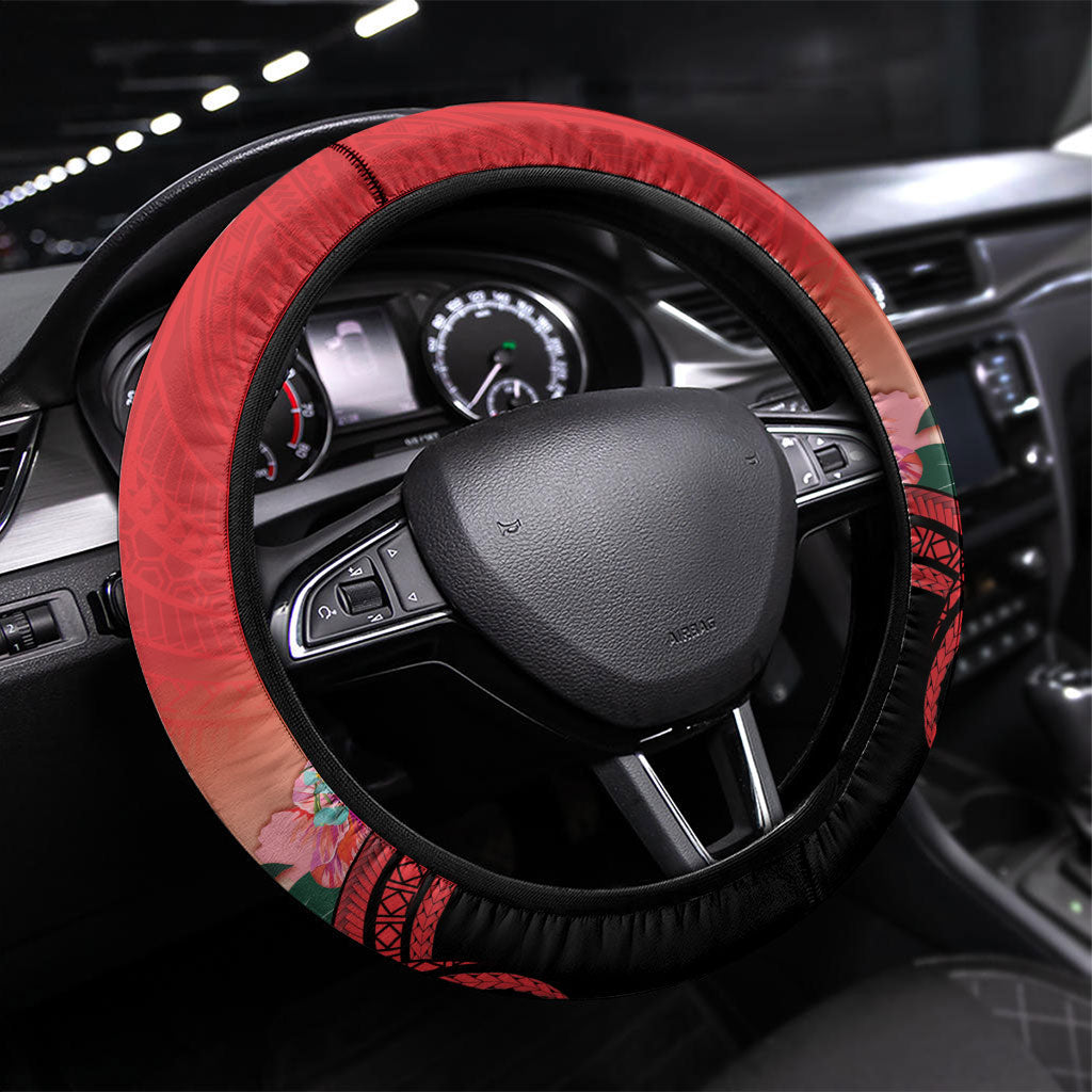 Vavau Sailing Festival Tonga Steering Wheel Cover Humpback Whale Sailboat Tropical Vibes