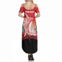 Vavau Sailing Festival Tonga Personalised Summer Maxi Dress Humpback Whale Sailboat Tropical Vibes