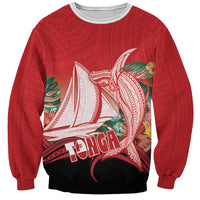 Vavau Sailing Festival Tonga Personalised Sweatshirt Humpback Whale Sailboat Tropical Vibes