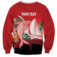 Vavau Sailing Festival Tonga Personalised Sweatshirt Humpback Whale Sailboat Tropical Vibes