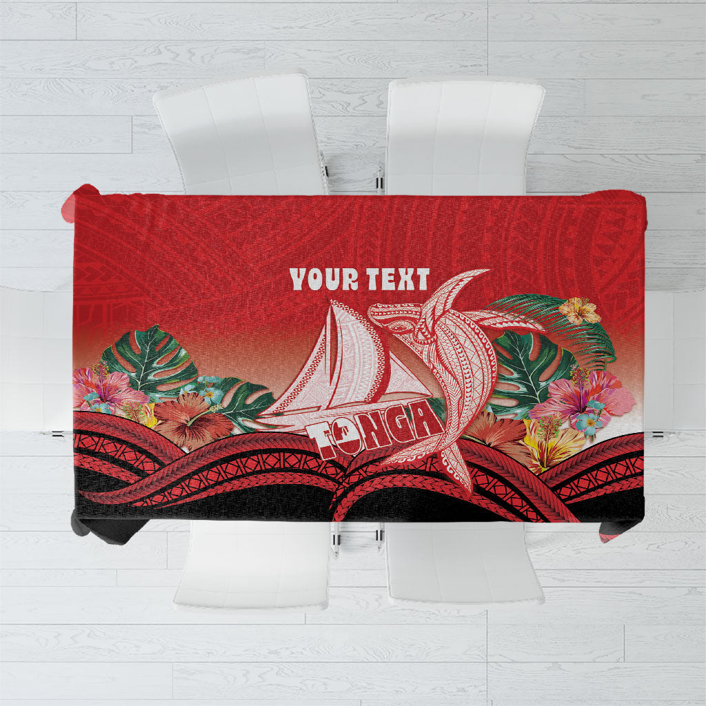 Vavau Sailing Festival Tonga Personalised Tablecloth Humpback Whale Sailboat Tropical Vibes