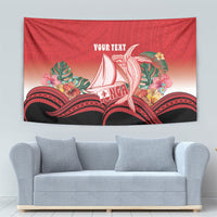 Vavau Sailing Festival Tonga Personalised Tapestry Humpback Whale Sailboat Tropical Vibes