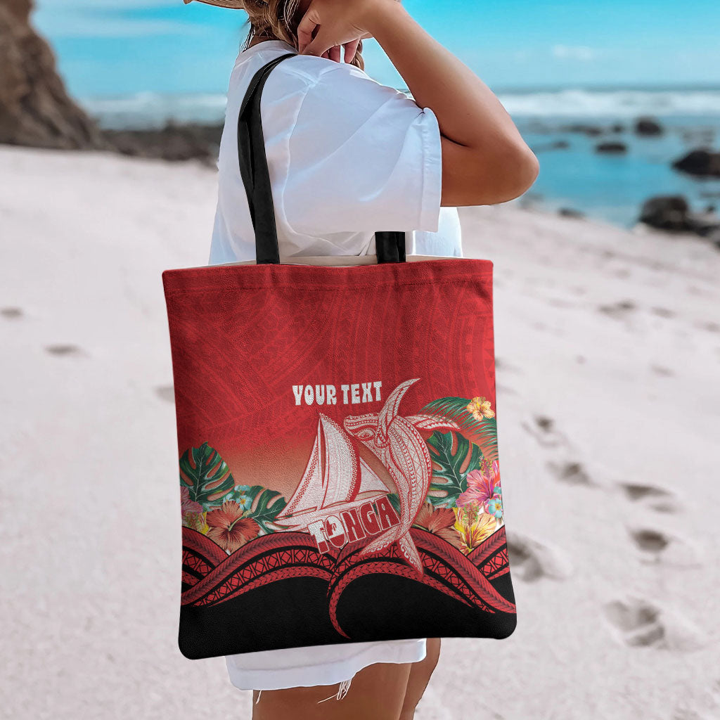 Vavau Sailing Festival Tonga Personalised Tote Bag Humpback Whale Sailboat Tropical Vibes