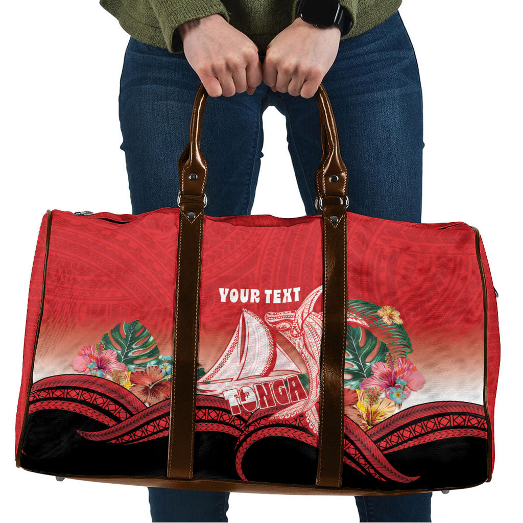 Vavau Sailing Festival Tonga Personalised Travel Bag Humpback Whale Sailboat Tropical Vibes