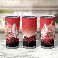 Vavau Sailing Festival Tonga Personalised Tumbler Cup Humpback Whale Sailboat Tropical Vibes