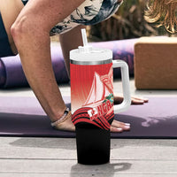 Vavau Sailing Festival Tonga Personalised Tumbler With Handle Humpback Whale Sailboat Tropical Vibes