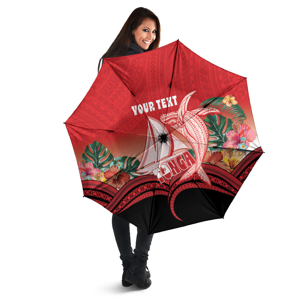 Vavau Sailing Festival Tonga Personalised Umbrella Humpback Whale Sailboat Tropical Vibes