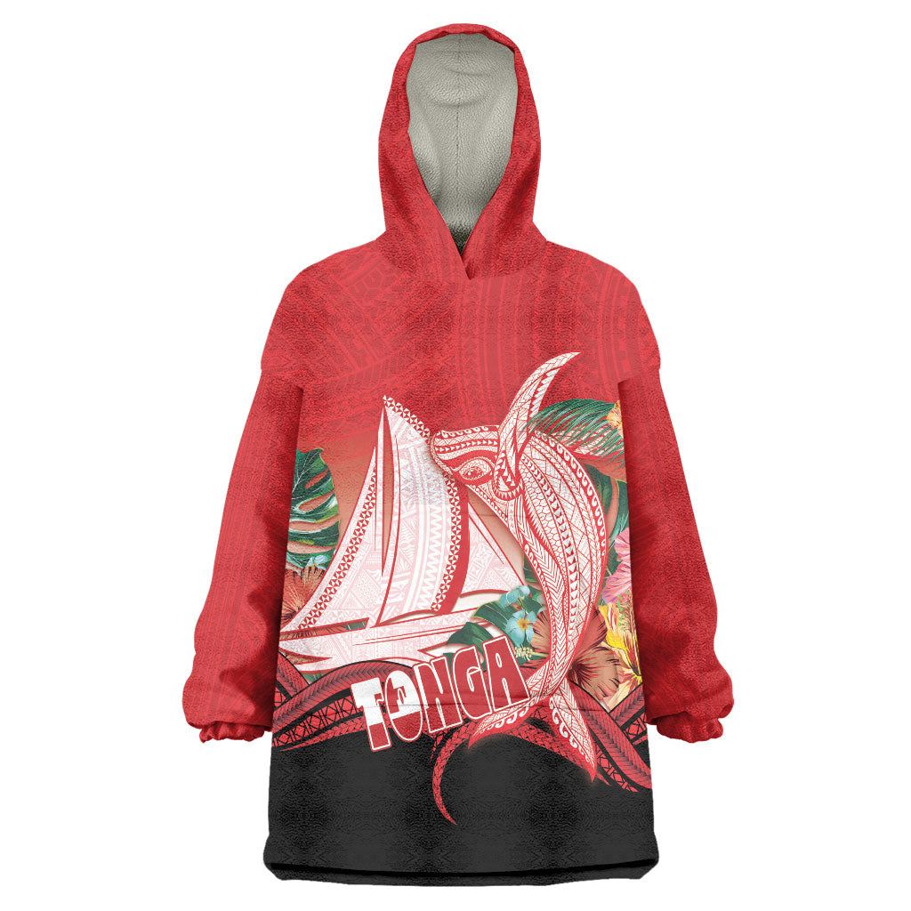 Vavau Sailing Festival Tonga Personalised Wearable Blanket Hoodie Humpback Whale Sailboat Tropical Vibes