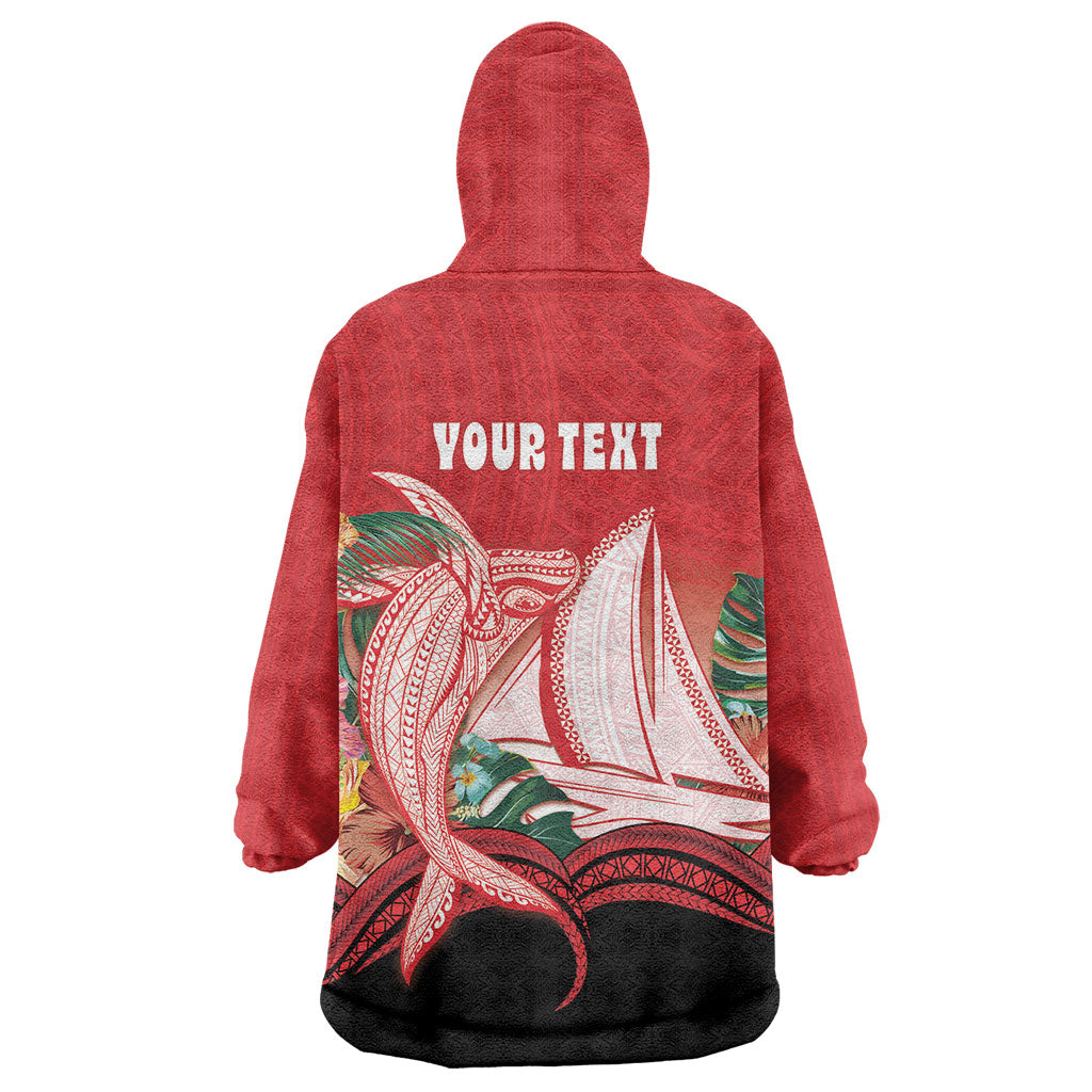 Vavau Sailing Festival Tonga Personalised Wearable Blanket Hoodie Humpback Whale Sailboat Tropical Vibes