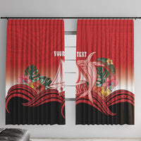 Vavau Sailing Festival Tonga Personalised Window Curtain Humpback Whale Sailboat Tropical Vibes