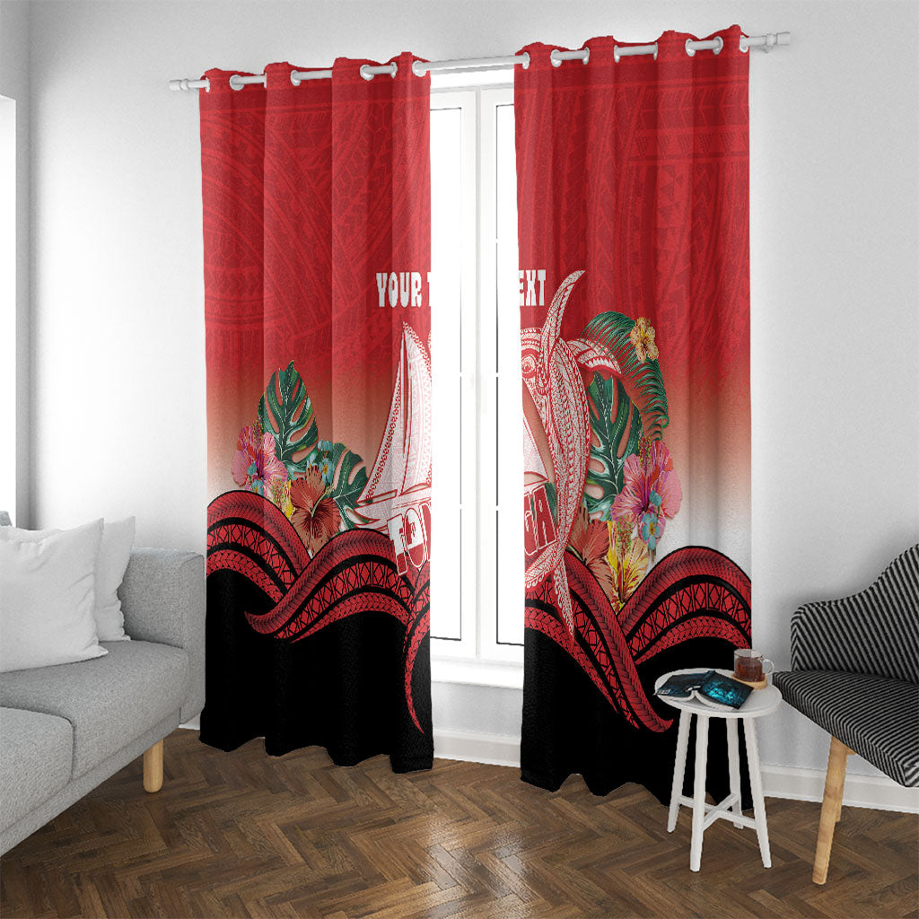 Vavau Sailing Festival Tonga Personalised Window Curtain Humpback Whale Sailboat Tropical Vibes