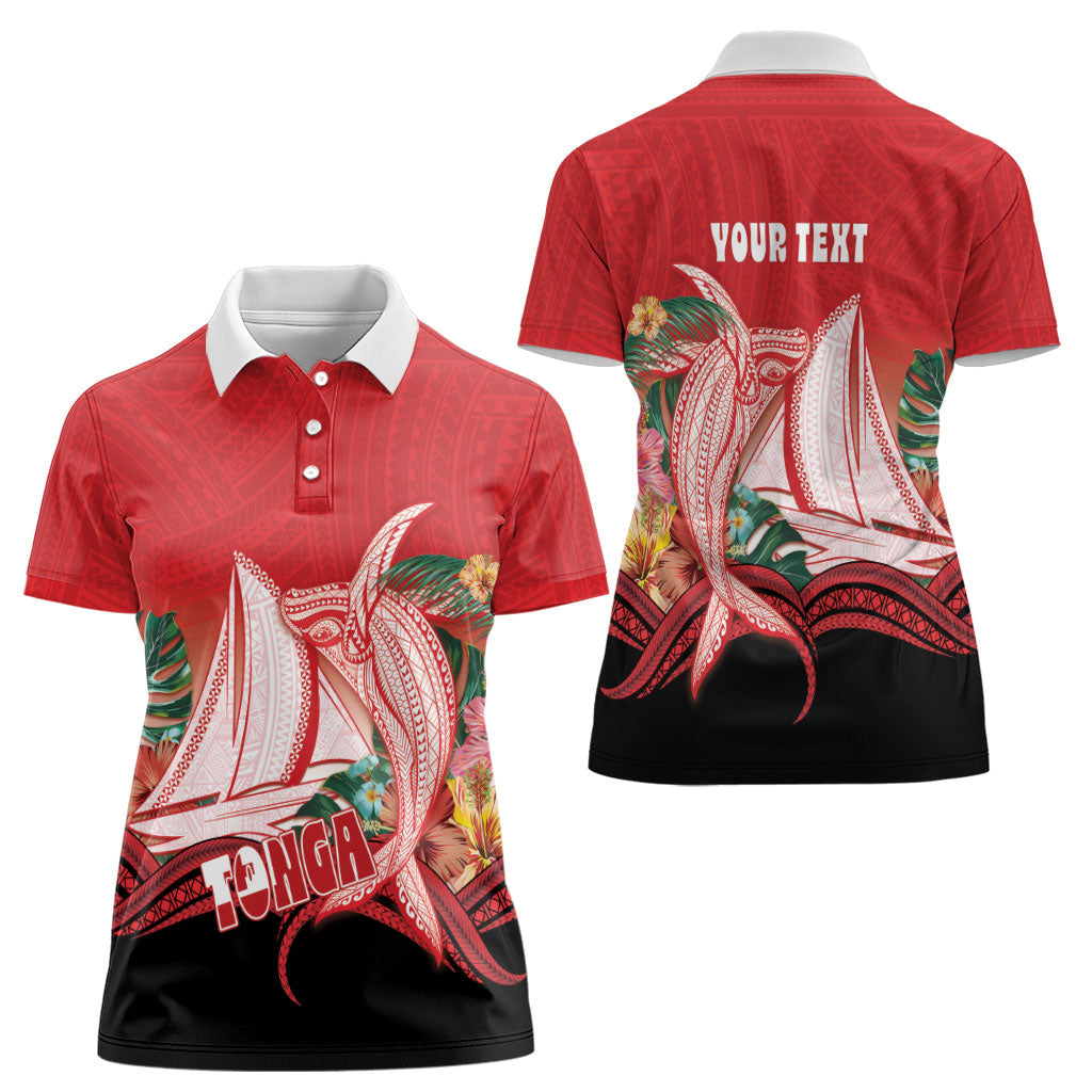 Vavau Sailing Festival Tonga Personalised Women Polo Shirt Humpback Whale Sailboat Tropical Vibes