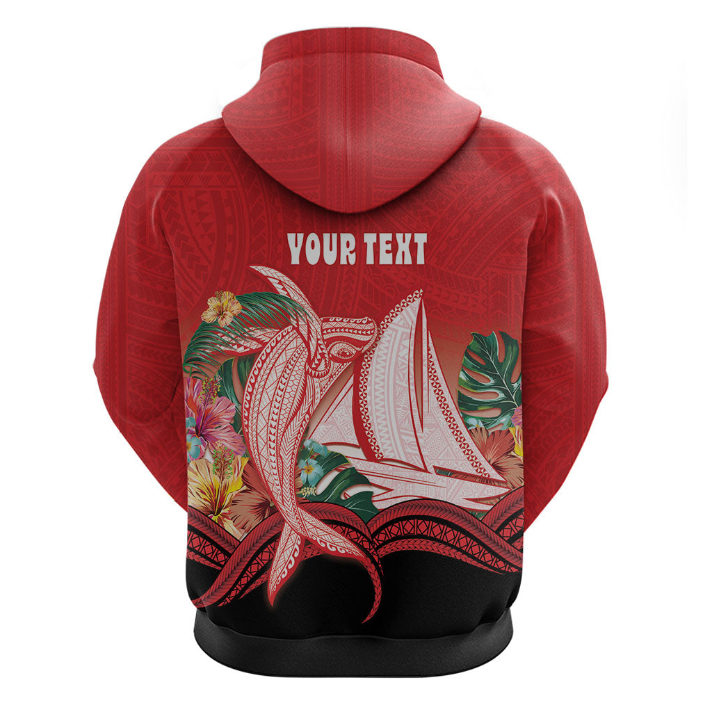 Vavau Sailing Festival Tonga Personalised Zip Hoodie Humpback Whale Sailboat Tropical Vibes