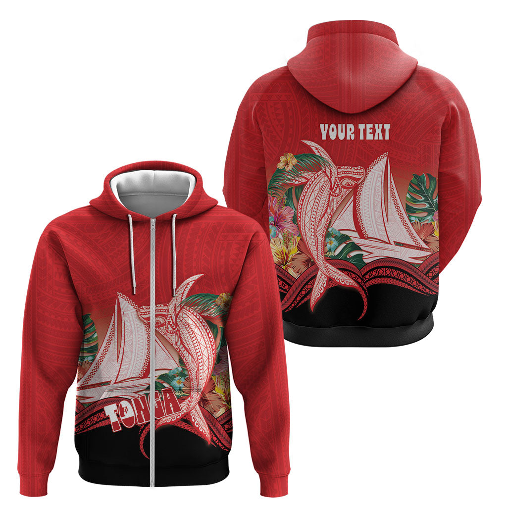 Vavau Sailing Festival Tonga Personalised Zip Hoodie Humpback Whale Sailboat Tropical Vibes