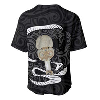 Black New Zealand Eel Baseball Jersey Aotearoa Maori Tuna With Kotiate Weapon LT14 - Polynesian Pride