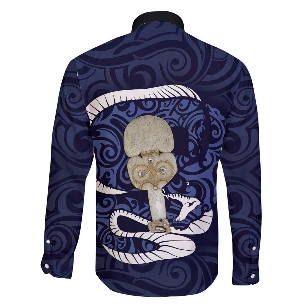 Blue New Zealand Eel Family Matching Mermaid Dress and Hawaiian Shirt Aotearoa Maori Tuna With Kotiate Weapon