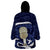 Blue New Zealand Eel Wearable Blanket Hoodie Aotearoa Maori Tuna With Kotiate Weapon