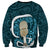 Turquoise New Zealand Eel Sweatshirt Aotearoa Maori Tuna With Kotiate Weapon