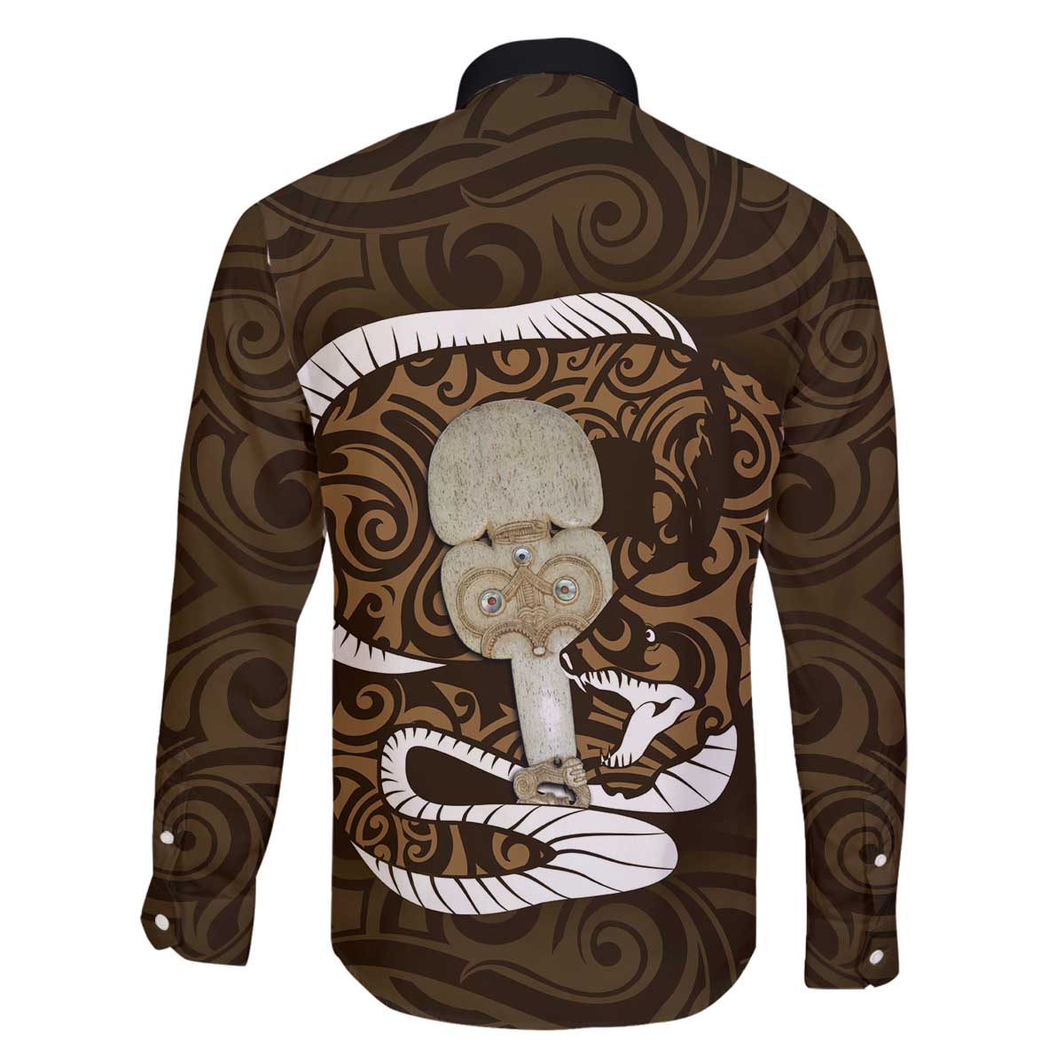 Gold New Zealand Eel Family Matching Off Shoulder Short Dress and Hawaiian Shirt Aotearoa Maori Tuna With Kotiate Weapon