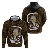 Gold New Zealand Eel Zip Hoodie Aotearoa Maori Tuna With Kotiate Weapon LT14 - Polynesian Pride