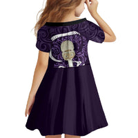 Purple New Zealand Eel Family Matching Short Sleeve Bodycon Dress and Hawaiian Shirt Aotearoa Maori Tuna With Kotiate Weapon LT14 - Polynesian Pride