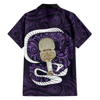 Purple New Zealand Eel Family Matching Tank Maxi Dress and Hawaiian Shirt Aotearoa Maori Tuna With Kotiate Weapon LT14 - Polynesian Pride