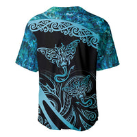New Zealand Stingray Baseball Jersey Aotearoa Whai With Maori Paua Shell LT14 - Polynesian Pride