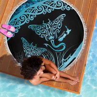 New Zealand Stingray Beach Blanket Aotearoa Whai With Maori Paua Shell