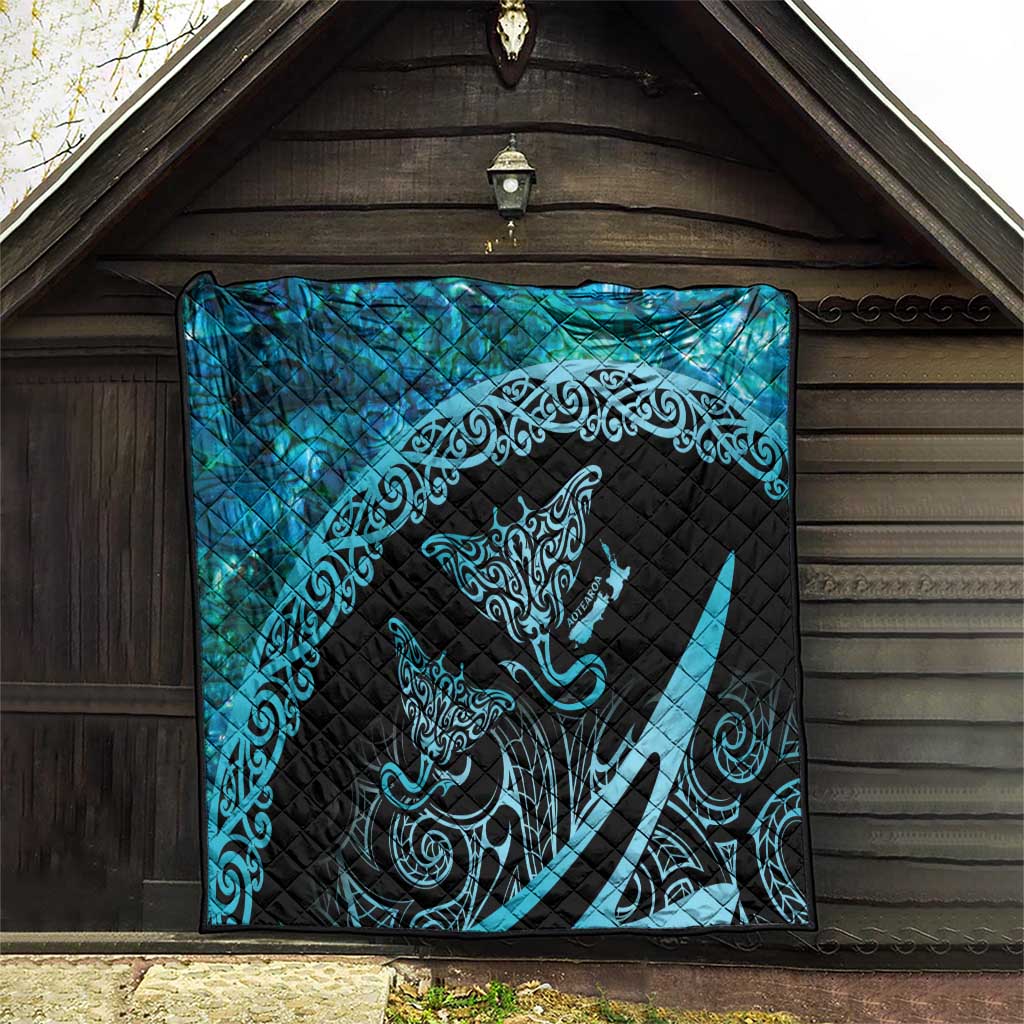 New Zealand Stingray Quilt Aotearoa Whai With Maori Paua Shell