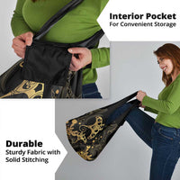 Black And Gold Aotearoa Whai Grocery Bag NZ Stingrays Maori Curves Style