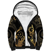 Black And Gold Aotearoa Whai Sherpa Hoodie NZ Stingrays Maori Curves Style