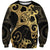 Black And Gold Aotearoa Whai Sweatshirt NZ Stingrays Maori Curves Style