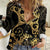 Black And Gold Aotearoa Whai Women Casual Shirt NZ Stingrays Maori Curves Style