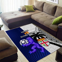 Fiji And Scotland Rugby Area Rug Fijian Tapa Pattern With Thistle LT14 - Polynesian Pride