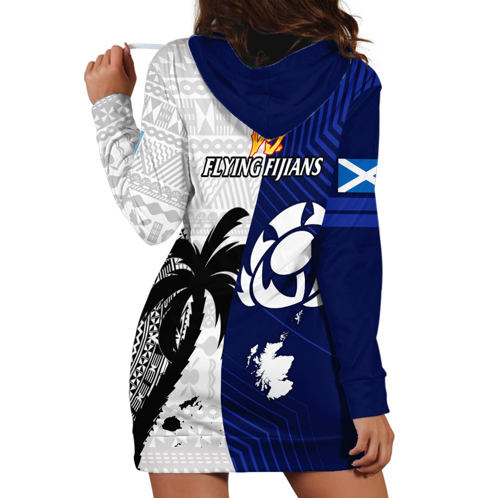 Fiji And Scotland Rugby Hoodie Dress Fijian Tapa Pattern With Thistle LT14 - Polynesian Pride
