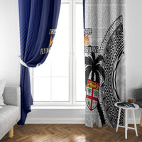 Fiji And Scotland Rugby Window Curtain Fijian Tapa Pattern With Thistle LT14 - Polynesian Pride