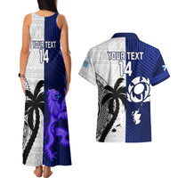 Custom Fiji And Scotland Rugby Couples Matching Tank Maxi Dress and Hawaiian Shirt Fijian Tapa Pattern With Thistle LT14 - Polynesian Pride