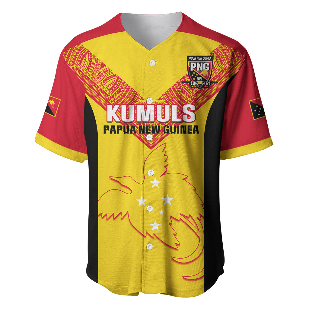 Custom Papua New Guinea Rubgby Baseball Jersey Pacific 2023 Go PNG Kumuls LT14 Yellow - Polynesian Pride
