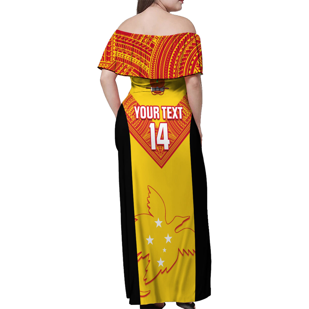Custom Papua New Guinea Rubgby Family Matching Off Shoulder Maxi Dress and Hawaiian Shirt Pacific 2023 Go PNG Kumuls LT14 - Polynesian Pride