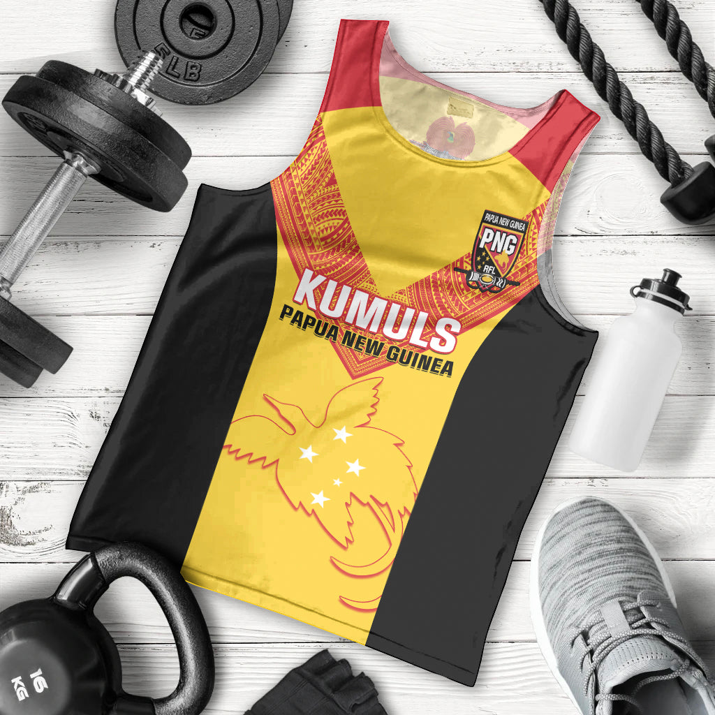 Custom Papua New Guinea Rubgby Men Tank Top Pacific 2023 Go PNG Kumuls LT14 Yellow - Polynesian Pride