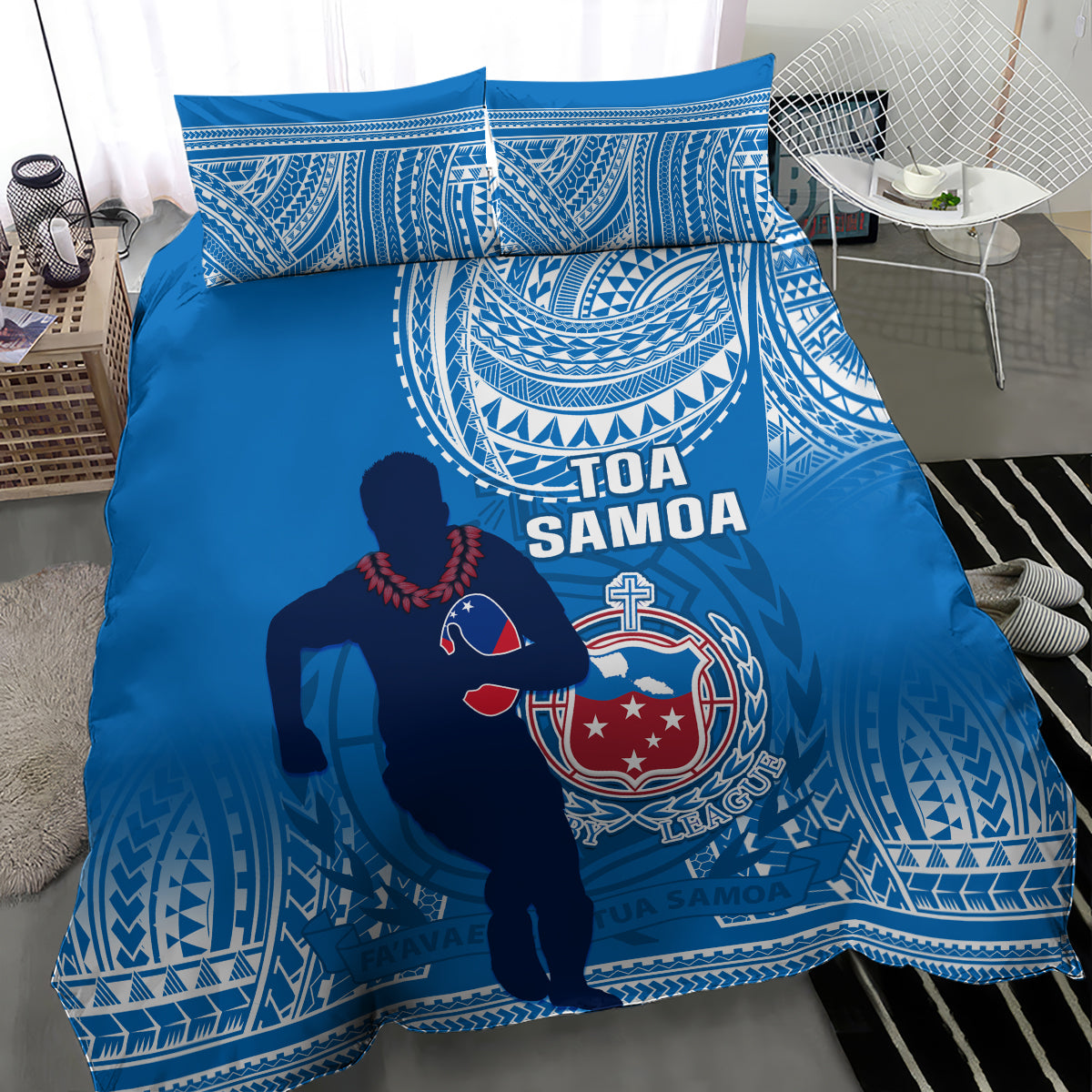 Samoa Rugby Bedding Set Pacific 2023 Go Toa Samoa LT14 - Polynesian Pride