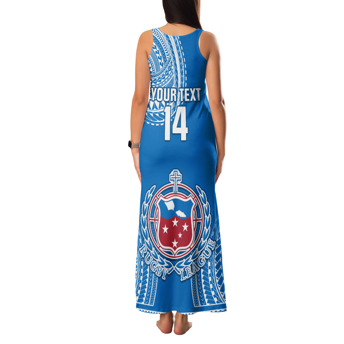 Custom Samoa Rugby Family Matching Tank Maxi Dress and Hawaiian Shirt Pacific 2023 Go Toa Samoa LT14 - Polynesian Pride
